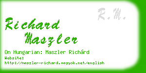richard maszler business card